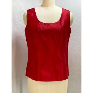 MXI Womens Red Sleeveless Silk Top Blouse Elegant‎ Party Cocktail Career